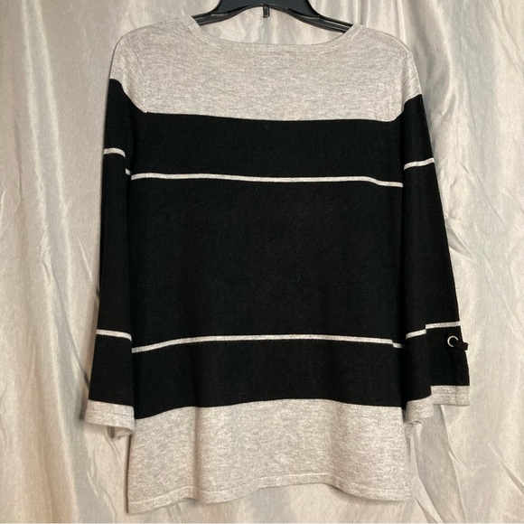 Liz Claiborne Black and Gray Long Sleeve Shirt Size Small - Picture 2 of 6